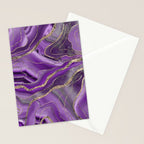 Purple Gray Agate Gold Glitter Glam #1 (Faux Glitter) #marble #decor #art #society6 Stationery Card Gallery Image 2