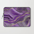 Purple Gray Agate Gold Glitter Glam #1 (Faux Glitter) #marble #decor #art #society6 Laptop Sleeve Gallery Image 1