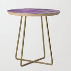 Purple Gray Agate Gold Glitter Glam #1 (Faux Glitter) #marble #decor #art #society6 Side Table Gallery Image 1