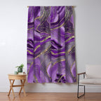 Purple Gray Agate Gold Glitter Glam #1 (Faux Glitter) #marble #decor #art #society6 Window Curtain Gallery Image 5