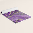 Purple Gray Agate Gold Glitter Glam #1 (Faux Glitter) #marble #decor #art #society6 Yoga Mat Gallery Image 2