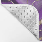 Purple Gray Agate Gold Glitter Glam #1 (Faux Glitter) #marble #decor #art #society6 Bath Mat Gallery Image 2