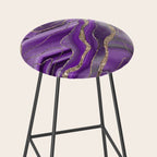 Purple Gray Agate Gold Glitter Glam #1 (Faux Glitter) #marble #decor #art #society6 Stool Gallery Image 2