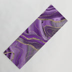 Purple Gray Agate Gold Glitter Glam #1 (Faux Glitter) #marble #decor #art #society6 Yoga Mat Gallery Image 1
