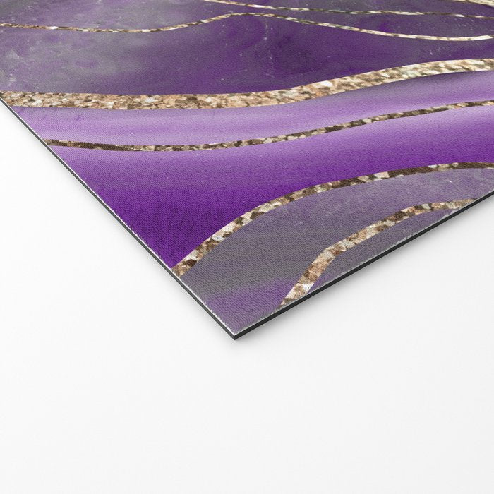 Purple Gray Agate Gold Glitter Glam #1 (Faux Glitter) #marble #decor #art #society6 Welcome Mat Gallery Image 2