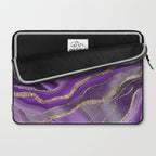 Purple Gray Agate Gold Glitter Glam #1 (Faux Glitter) #marble #decor #art #society6 Laptop Sleeve Gallery Image 2
