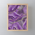 Purple Gray Agate Gold Glitter Glam #1 (Faux Glitter) #marble #decor #art #society6 Mini Art Print Gallery Image 1