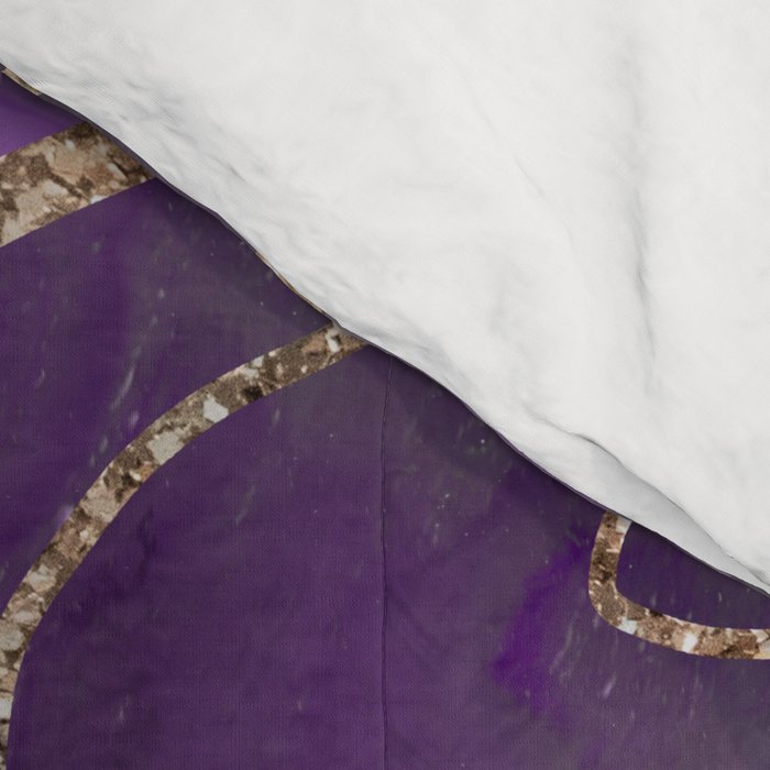 Purple Gray Agate Gold Glitter Glam #1 (Faux Glitter) #marble #decor #art #society6 Comforter Gallery Image 4