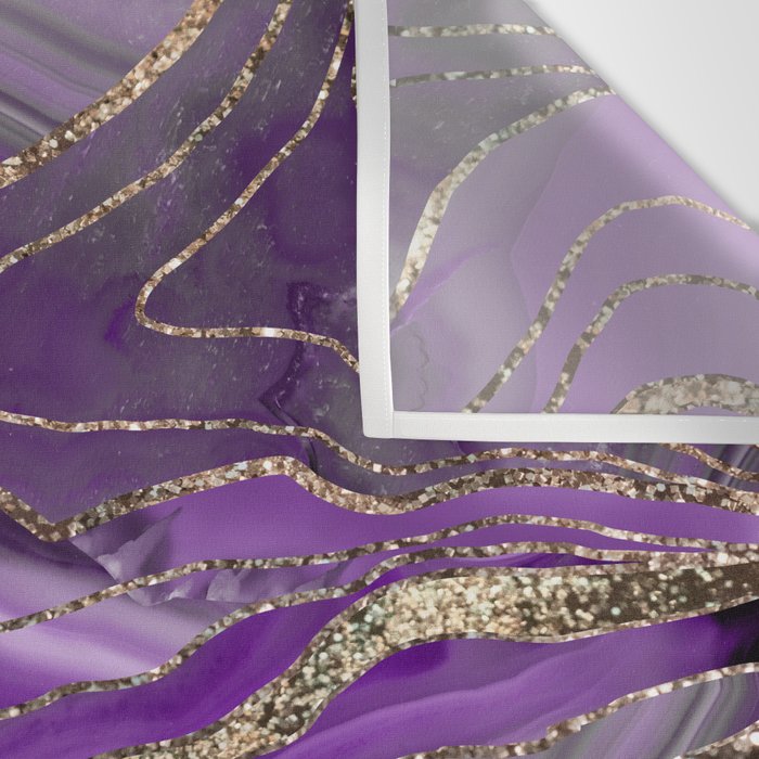 Purple Gray Agate Gold Glitter Glam #1 (Faux Glitter) #marble #decor #art #society6 Wall Tapestry Gallery Image 3