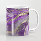 Purple Gray Agate Gold Glitter Glam #1 (Faux Glitter) #marble #decor #art #society6 Coffee Mug Gallery Image 1