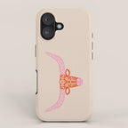 Floral Longhorn - Pink and Orange iPhone Case Gallery Image 1