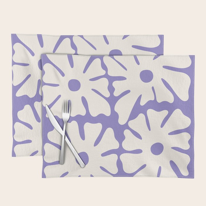 Mid-Century Flowers in Blue & White Placemat Gallery Image 1