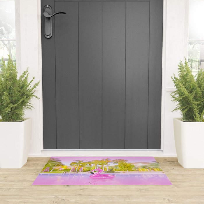 Pink Flamingo Welcome Mat Gallery Image 3