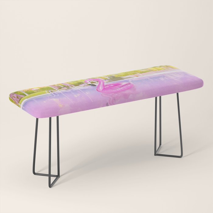 Pink Flamingo Bench Gallery Image 1