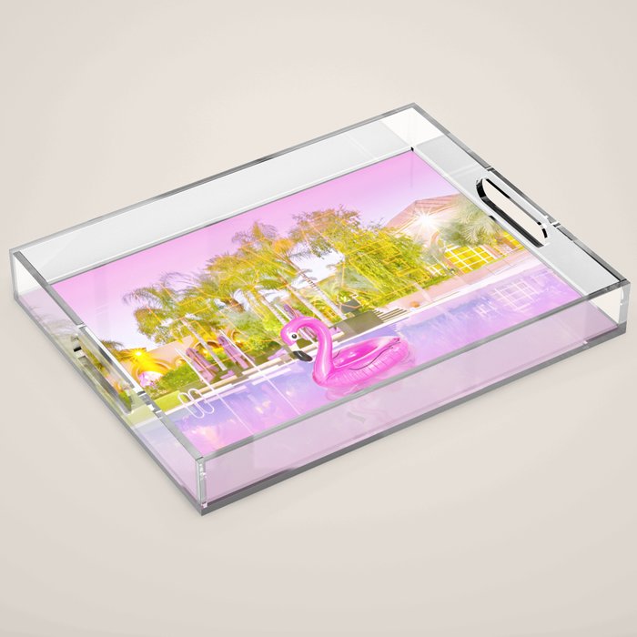 Pink Flamingo Acrylic Tray Gallery Image 1