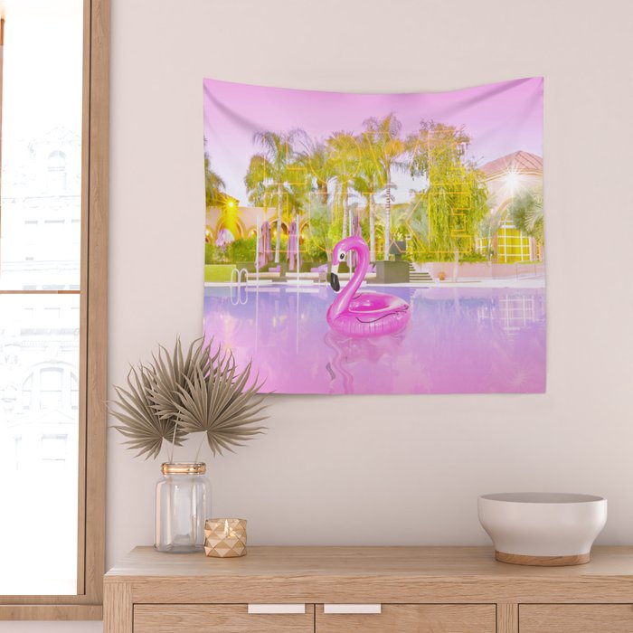 Pink Flamingo Wall Tapestry Gallery Image 2