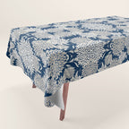 Leaves and Blooms, Blue and Gray Tablecloth Gallery Image 1