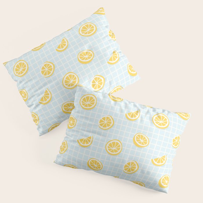 Vintage lemon fruit slice pattern Pillow Sham Gallery Image 3