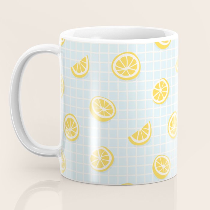 Vintage lemon fruit slice pattern Coffee Mug Gallery Image 3