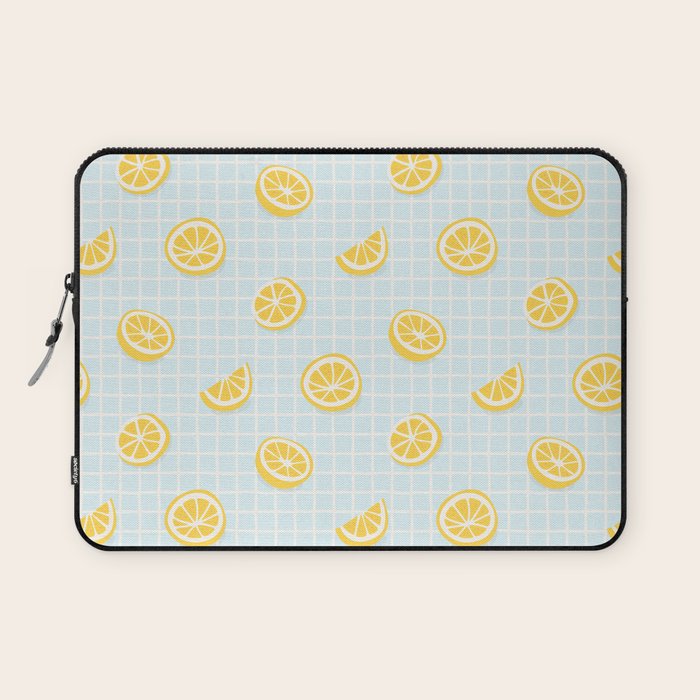 Vintage lemon fruit slice pattern Laptop Sleeve Gallery Image 1