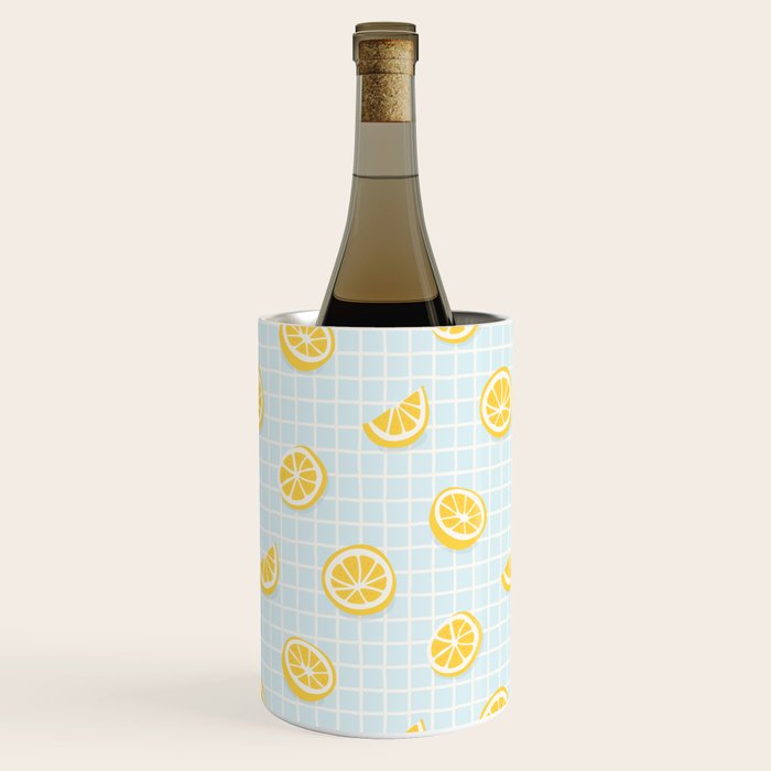 Vintage lemon fruit slice pattern Wine Chiller Gallery Image 1