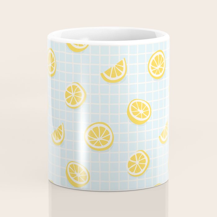 Vintage lemon fruit slice pattern Coffee Mug Gallery Image 4