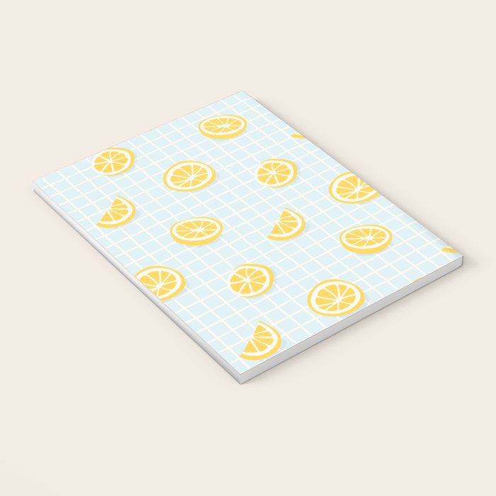 Vintage lemon fruit slice pattern Notebook Gallery Image 3