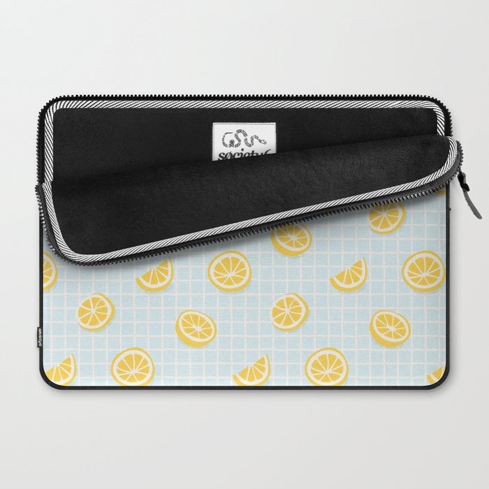 Vintage lemon fruit slice pattern Laptop Sleeve Gallery Image 2