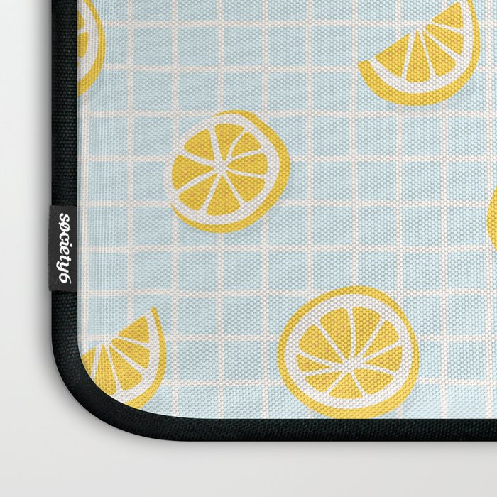 Vintage lemon fruit slice pattern Laptop Sleeve Gallery Image 3