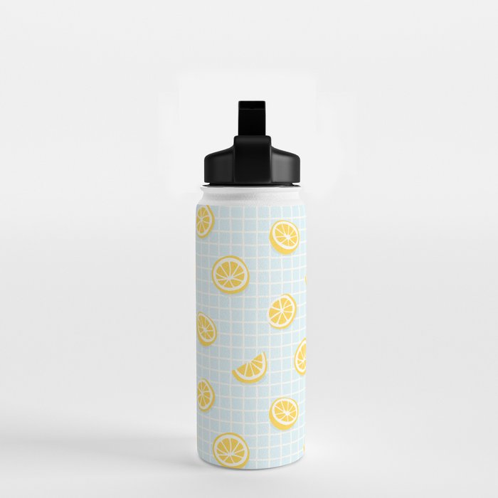 Vintage lemon fruit slice pattern Water Bottle Gallery Image 2