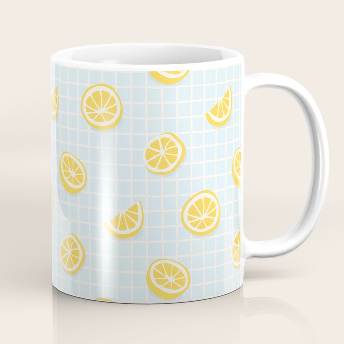 Vintage lemon fruit slice pattern Coffee Mug Gallery Image 1