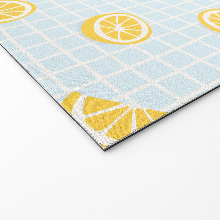 Vintage lemon fruit slice pattern Welcome Mat Gallery Image 2