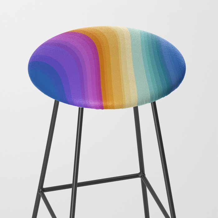 Wavy Stripes XVI - Ombre Rainbow Stool Gallery Image 2