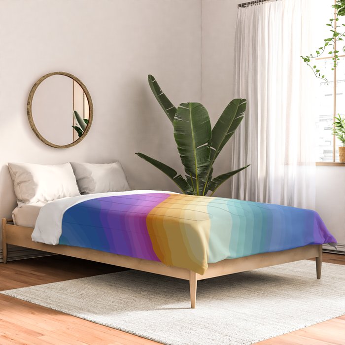 Wavy Stripes XVI - Ombre Rainbow Comforter Gallery Image 2
