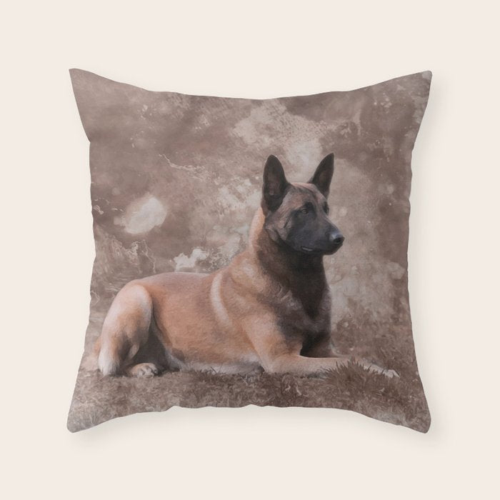 Malinois  Belgian shepherd - Mechelaar Throw Pillow Gallery Image 6