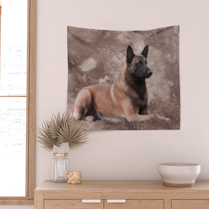 Malinois  Belgian shepherd - Mechelaar Wall Tapestry Gallery Image 2