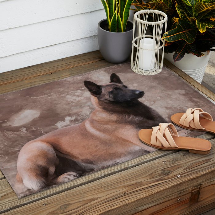 Malinois  Belgian shepherd - Mechelaar Outdoor Rug Gallery Image 2
