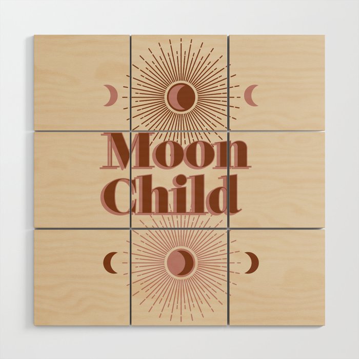 Vintage Moon Child Wood Wall Art Gallery Image 1