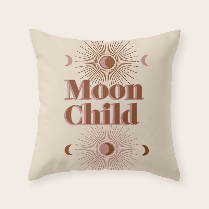Vintage Moon Child Throw Pillow Gallery Image 6