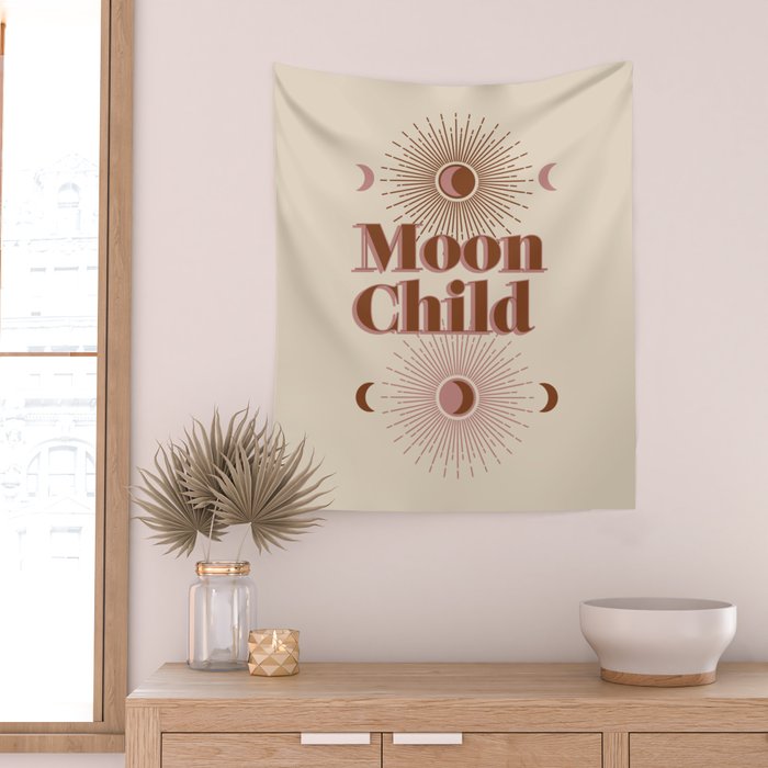 Vintage Moon Child Wall Tapestry Gallery Image 2