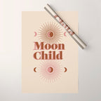 Vintage Moon Child Wrapping Paper Gallery Image 1