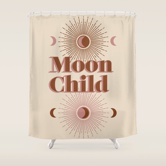 Vintage Moon Child Shower Curtain Gallery Image 1