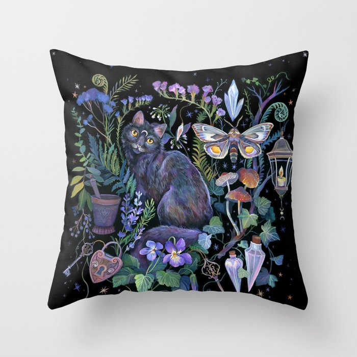 Witch Potion Garden Throw Pillow Gallery Image 6