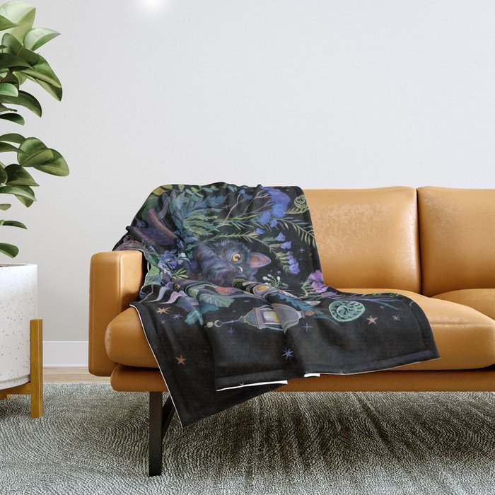 Witch Potion Garden Throw Blanket Gallery Image 1