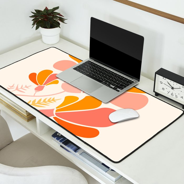 Floral Disco Party - 70s Style Wildflowers Desk Mat Gallery Image 2