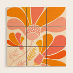 Floral Disco Party - 70s Style Wildflowers Wood Wall Art Gallery Image 1