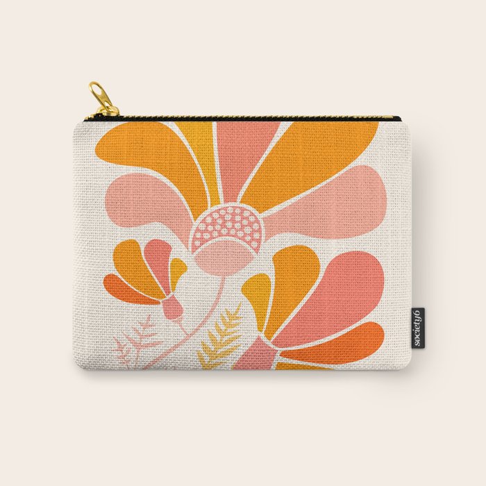 Floral Disco Party - 70s Style Wildflowers Carry All Pouch Gallery Image 1