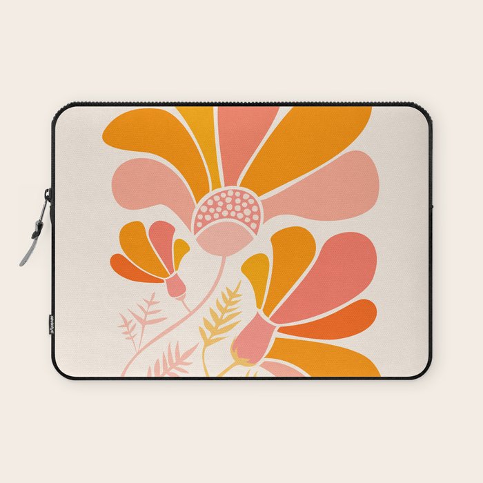 Floral Disco Party - 70s Style Wildflowers Laptop Sleeve Gallery Image 1