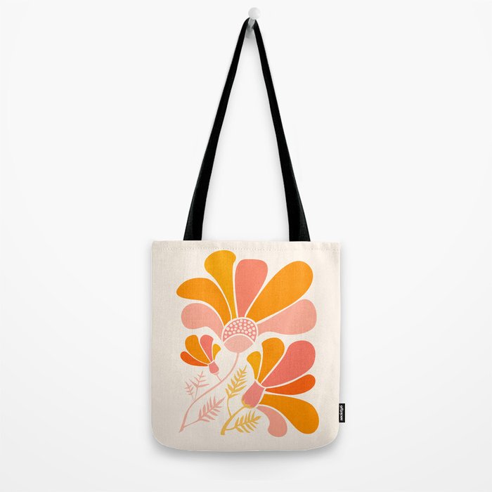 Floral Disco Party - 70s Style Wildflowers Tote Bag Gallery Image 2