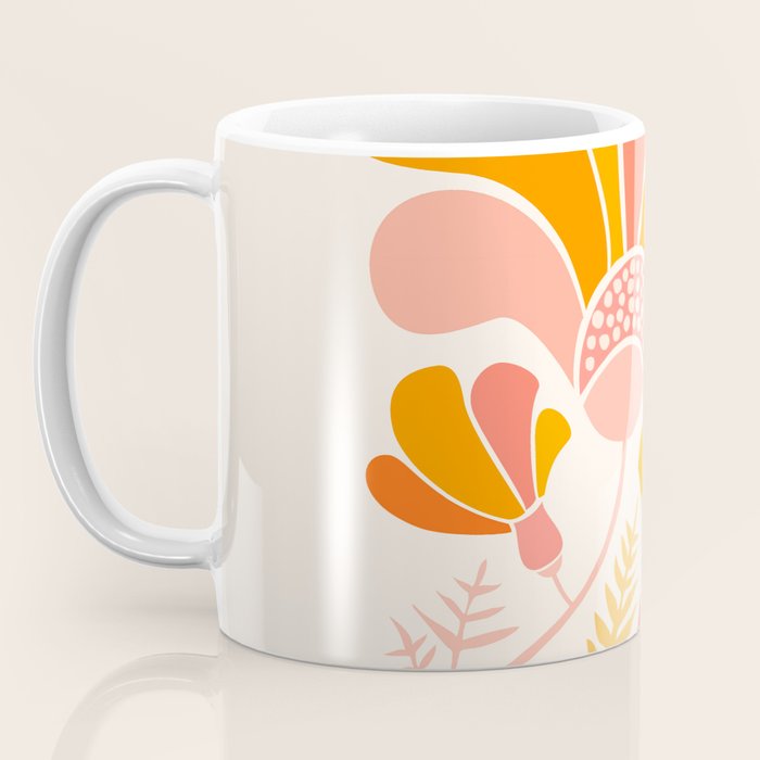 Floral Disco Party - 70s Style Wildflowers Coffee Mug Gallery Image 3